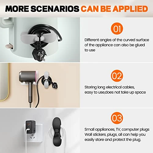 Cord Organizer For Kitchen Small Home Appliance, 6 Pcs Cord Wrapper Cord Holder With 10 Pcs Reusable Cable Ties, Appliance Cord Organizer Stick On Mixer, Coffee Maker, Pressure Cooker And Air Fryer 4 Cord Organizer For Kitchen Small Home Appliance, 6 Pcs Cord Wrapper Cord Holder With 10 Pcs Reusable Cable Ties, Appliance Cord Organizer Stick On Mixer, Coffee Maker, Pressure Cooker And Air Fryer - Image 2