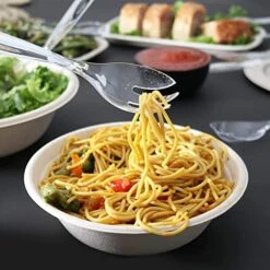 Plastic Serving Utensils, 18 Pack Heavy Duty Disposable Serving Utensils, 6-10” Spoons And Forks, 6-6-1/2” Serving Tongs, Clear -KitchenAid Shop 51X8FZfkYoL