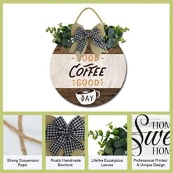 Good Coffee Good Day Coffee Bar Sign Rustic Decor Farmhouse Wall Decor， Wooden Round Retro Coffee Bar Decor Coffee Lover Coffee Station Decor Home Office Kitchen -KitchenAid Shop 51XLLpHWQBL