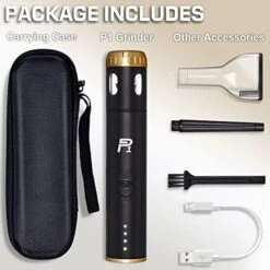 P1 Electric Herb And Spice Grinder, USB Rechargeable Fast Grinding With Portable Storage Bag, Cleaning Brush (Black) -KitchenAid Shop 51XMH8ofJmL