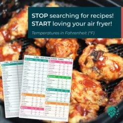 & Pepper Magnetic Air Fryer Temperature Chart & Cheat Sheet Set | Quick Reference Guide With Cook Time, Temperature Setting, Internal Food Temp For Almost 90 Popular Air Fryer Foods -KitchenAid Shop 51XPSjKWRQL