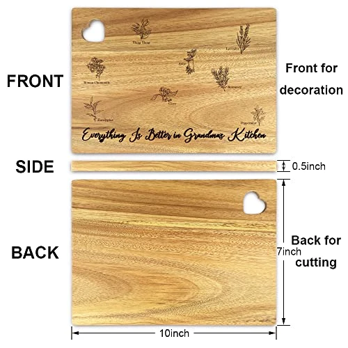 Grandma Cutting Board Gifts, Grandma Kitchen Cooking Gifts, Gifts From Granddaughter Grandson, Funny Grandma Gifts 7" X 10" Acacia Wood Cutting Board For Chef Grandma Granny Christmas Birthday Gifts 4 Grandma Cutting Board Gifts, Grandma Kitchen Cooking Gifts, Gifts From Granddaughter Grandson, Funny Grandma Gifts 7" X 10" Acacia Wood Cutting Board For Chef Grandma Granny Christmas Birthday Gifts - Image 2