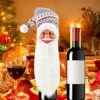 Christmas New Old Man's Head Wine Bottle Cap Decoration Pendant Pendant Restaurant Bar Front Desk Holiday Scene Layout Wine Sleeve (Grey, One Size) -KitchenAid Shop 51XQVIdHTxL