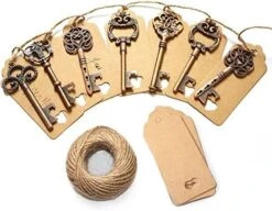 Wedding Favors Skeleton Key Bottle Opener With Escort Card Tag And Key Chains For Guests Party Favors Rustic Decoration (Bronze 75pcs)… -KitchenAid Shop 51XQkarR14L. AC