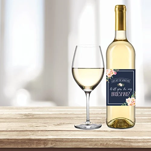 Will You Be My Bridesmaid Stickers Or Wine Bottle Labels Bridal Party Maid Of Honor Proposal Ideas, Ask Your Bridesmaids To Be In Wedding Gifts, Gold White & Navy I Can't Say I Do Without You 6 Will You Be My Bridesmaid Stickers Or Wine Bottle Labels Bridal Party Maid Of Honor Proposal Ideas, Ask Your Bridesmaids To Be In Wedding Gifts, Gold White & Navy I Can't Say I Do Without You - Image 4