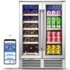 Wine And Beverage Refrigerator, 24 Inch Dual Zone Wine Cooler, With Smart APP Control And 2 Safety Locks,Soft LED Light Hold 19 Bottles And 57 Cans, Built-In Or Freestanding -KitchenAid Shop 51XT7RP8k2L