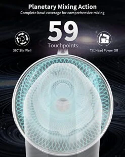 Stand Mixer, CWIIM 10+P Speed 4.8 QT Food Mixer With Dough Hook Whisk Beater Splash Guard Mixing Bowl, Tilt-Head Kitchen Electric Mixer For Baking Egg Bread Cakes Cookie Pizza Salad (White) -KitchenAid Shop 51XUtLAmKuL