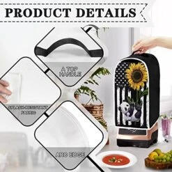 Poceacles American Flag Panda Sunflower Print Blender Dust Cover, Home Decor Quilted Blender Dust Cover Kitchen Small Appliance Dust Cover For Stand Mixer, Coffee Maker And Blender -KitchenAid Shop 51XZ9VOlGmL