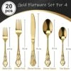 Gorgeous Retro Royal Gold Stainless Steel 20 Pieces Flatware Set, Golden Silverware Set, Anti-rust Stainless Steel Gold Cutlery Set Utensils Including Fork Spoon And Knife -KitchenAid Shop 51XbS4BTebL