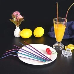 Metal Straws Drinking Straws 10.5" Stainless Steel Straws Reusable 8 Set - Ultra Long Rainbow Color-Cleaning Brush For 20/30 Oz For Yeti -KitchenAid Shop 51XbtehgkJL