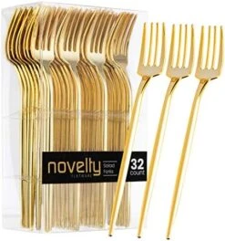 Novelty Modern Flatware, Cutlery, Disposable Plastic Dinner Forks Luxury Gold 64 Count 24 Novelty Modern Flatware, Cutlery, Disposable Plastic Dinner Forks Luxury Gold 64 Count -KitchenAid Shop 51XixlwBrPL. AC