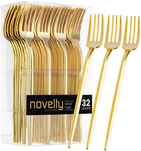 Novelty Modern Flatware, Cutlery, Disposable Plastic Dinner Forks Luxury Gold 64 Count 13 Novelty Modern Flatware, Cutlery, Disposable Plastic Dinner Forks Luxury Gold 64 Count - Image 11