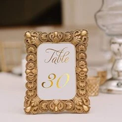 Gorgeous Wedding Table Numbers - Elegant Double Sided Gold Foil Lettering With Head Table Card - 4 X 6 Inches And Numbered 1-30 - Perfect For Weddings And Events -KitchenAid Shop 51XjaDv6caL
