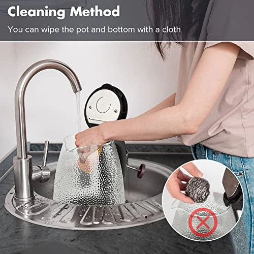 Electric Kettle Hammered Glasses Kettle,Easy To Clean Limescale Inner Liner Hot Water Boiler, 1500W Wide Opening 1.8L Glass Tea Kettle,LED Indicator Auto Shut-Off & Boil-Dry Protection,Matte Black 5 Electric Kettle Hammered Glasses Kettle,Easy To Clean Limescale Inner Liner Hot Water Boiler, 1500W Wide Opening 1.8L Glass Tea Kettle,LED Indicator Auto Shut-Off & Boil-Dry Protection,Matte Black - Image 3