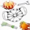 Apple Slicer And Corer 【UPGRADED】Apple Cutter Stainless Steel Heavy Duty【4-in-1】 Kitchen Gadgets- Extra Large Decorer Tools - 12 Slices Wedger Ultra Sharp