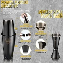 The Complete Mixology Bartender Kit 20-Piece Boston Cocktail Shaker Set - Premium Bar Accessories & Tools Set, Bonus Velvet Bag & Recipe Cards, Stainless Steel Drink Mixer (Gunmetal-Black, 20-Piece) 11 The Complete Mixology Bartender Kit 20-Piece Boston Cocktail Shaker Set - Premium Bar Accessories & Tools Set, Bonus Velvet Bag & Recipe Cards, Stainless Steel Drink Mixer (Gunmetal-Black, 20-Piece) -KitchenAid Shop 51Xy8yWLyZL