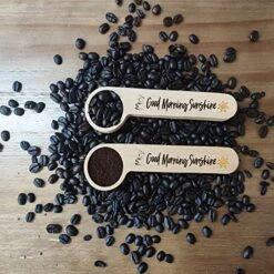 Funny Coffee Scoop, Gift For Coffee Lover, Women, Coffee Connoisseur, Coffee Bag Clip, Personalized Coffee Spoon, Coffee Decor, Wooden Coffee Scoop, Measure Spoon, Coffee Gift, Good Morning Sunshine -KitchenAid Shop 51Y5DfC52cL