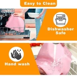 2 Pack Silicone Slow Cooker Liners For 6,7,8 Quarts Crockpot, Reusable Silicone Insert,Leakproof & Easy Clean,Cooking Bags For Oval Or Round Crock Pot,Slow Cooker Accessories（Pink+Yellow） -KitchenAid Shop 51Y6vVmUmgL