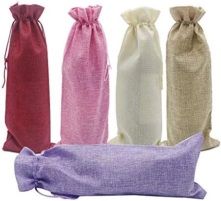 10pcs Jute Wine Bags 1.5L, 16 X 6.7 Inches Hessian Wine Bottle Gift Bags With Drawstring (Brown) 8 10pcs Jute Wine Bags 1.5L, 16 X 6.7 Inches Hessian Wine Bottle Gift Bags With Drawstring (Brown) - Image 6