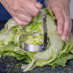 AXAM Hand Food Chopper Set - 1 Serrated & 1 Honed Stainless Steel Handheld Veggie Cutter With Handle For Salad, Fruit, Vegetables, Nuts, Biscuit, Cookie & Pastry - Easy To Use & Clean - Pack Of 2 -KitchenAid Shop 51Y97DgUfbL