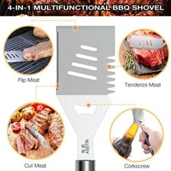 35PCS Grill Accessories BBQ Tools Set, Stainless Steel Grilling Kit With Thermometer, Fork, Tongs And Spatula, Meat Injector, Grill Mat - Gifts For Dad Durable, Stainless Steel Grill Tools -KitchenAid Shop 51YH4pHQRJL