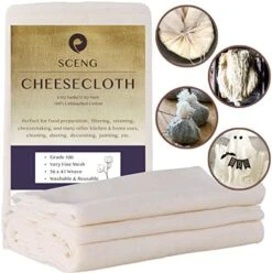 Heesecloth, Grade 90, 54 Sq Feet, 100% Unbleached Cotton Fabric, Ultra Fine Reusable Cheesecloth For Cooking, Straining (Grade 90-6Yards) -KitchenAid Shop 51YHTXB8xRL. AC