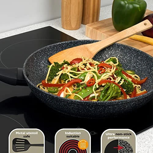 Salter BW05747S Megastone Collection Non-Stick Forged Aluminium Frying Pan, 28 Cm, Silver 6 Salter BW05747S Megastone Collection Non-Stick Forged Aluminium Frying Pan, 28 Cm, Silver - Image 4