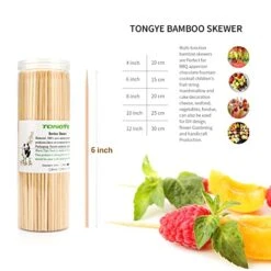 [200 PCS] 6 Inch Bamboo Skewers, Premium Wooden Skewers Without Splinters, Skewers For Grilling, BBQ, Appetizer, Fruit Kabobs, Chocolate Fountain, Cocktail Toothpicks, And Food Skewer Sticks. -KitchenAid Shop 51YWuCOIgNL