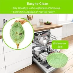 Air Fryer Silicone Pot Liner With Nanomter Mirror Surface, Round Reusable Liner For Air Fryer Basket 5-8QT 8.6inch -KitchenAid Shop 51YY87t1X9L