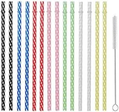 25 Pieces Reusable Plastic Straws. BPA-Free, 9 Inch Long Drinking Transparent Straws Fit For Mason Jar, Yeti Tumbler, Cleaning Brush Included -KitchenAid Shop 51YYrMW1S. AC