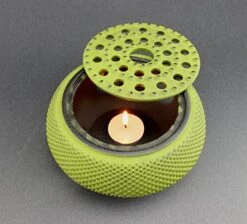 Green Hobnail Small Dot Japanese Cast Iron Tetsubin Teapot Candle Warmer(F15364-1)~ We Pay Your Sales Tax