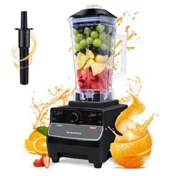 Blender Smoothie Machine, 2200W High Power Blender, 2L BPA-Free Tritan Large Capacity Commercial Blender, 33,000 RPM High Speed 6 Blades,Black