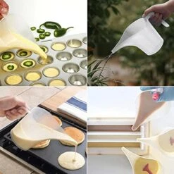 8 Pack 1000ml Large Funnel Pitcher Translucent Easy Pour Measuring Cup With Long Spout, Plastic Measuring Cups Set For Cooking,Baking,Watering，Soap Making,Candle Making -KitchenAid Shop 51Yejc85QZL