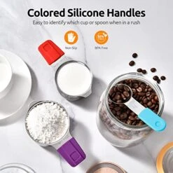 Measuring Cups, U-Taste Magnetic Measuring Cups And Spoons Set Of 13 In 18/8 Stainless Steel: 7 Measuring Cups And 5 Measuring Spoons With 1 Professional Magnetic Measurement Conversion Chart -KitchenAid Shop 51Yobn73KpL