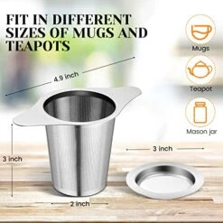 Tea Infuser Basket, Extra Fine Mesh Tea Strainers For Loose Tea, 18/8 Stainless Steel Loose Leaf Tea Steeper With Coaster Lid And Double-sided Handle, Tea Diffuser With Large Capacity 13 Tea Infuser Basket, Extra Fine Mesh Tea Strainers For Loose Tea, 18/8 Stainless Steel Loose Leaf Tea Steeper With Coaster Lid And Double-sided Handle, Tea Diffuser With Large Capacity -KitchenAid Shop 51Yozx2R06L