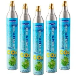 GreatWhip 60L Co2 Carbonator Sodasteam Co2 Cylinder Co2 Soda Gas Canister 14.5 Oz For Soda Maker Set Of 5