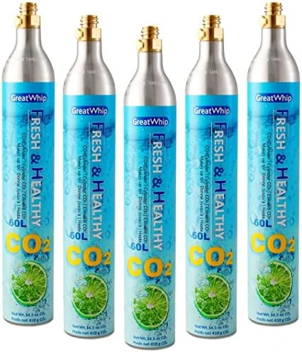 GreatWhip 60L Co2 Carbonator Sodasteam Co2 Cylinder Co2 Soda Gas Canister 14.5 Oz For Soda Maker Set Of 5 11 GreatWhip 60L Co2 Carbonator Sodasteam Co2 Cylinder Co2 Soda Gas Canister 14.5 Oz For Soda Maker Set Of 5 - Image 9