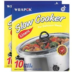 Slow Cooker Liners Cooking Bags BPA Free For Oval Or Round Pot, Large Size 13 X 21 Inch, Fits 3 To 8.5 Quarts - 2 Pack (20 Bags Total)