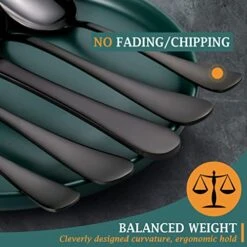 20 Piece Black Silverware Set Service For 4, Stainless Steel Flatware Utensils Set, Black Cutlery Set Knives Spoons And Forks Set, Mirror Polished, Dishwasher Safe 13 20 Piece Black Silverware Set Service For 4, Stainless Steel Flatware Utensils Set, Black Cutlery Set Knives Spoons And Forks Set, Mirror Polished, Dishwasher Safe -KitchenAid Shop 51YvHhukM1L