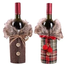 Holiday/Christmas Wine Bottle Decors/Bags Set Of 7: Checkers & Herringbone Decors With Faux Fur Collar; Santa Clause, Snowman & Reindeer Drawstring Bags; Bottle Stoppers Silicone Christmas Decor Gift 10 Holiday/Christmas Wine Bottle Decors/Bags Set Of 7: Checkers & Herringbone Decors With Faux Fur Collar; Santa Clause, Snowman & Reindeer Drawstring Bags; Bottle Stoppers Silicone Christmas Decor Gift -KitchenAid Shop 51YvLEXqhOL