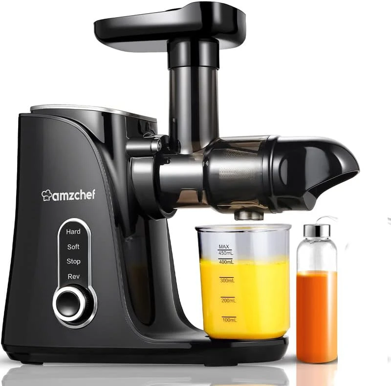 Juicer Machines,AMZCHEF Slow Masticating Juicer Extractor, Cold Press Juicer With Two Speed Modes, Travel Bottle(500ML),LED Display, Easy To Clean Brush & Quiet Motor For Vegetables&Fruits,Gray 8 Juicer Machines,AMZCHEF Slow Masticating Juicer Extractor, Cold Press Juicer With Two Speed Modes, Travel Bottle(500ML),LED Display, Easy To Clean Brush & Quiet Motor For Vegetables&Fruits,Gray - Image 6