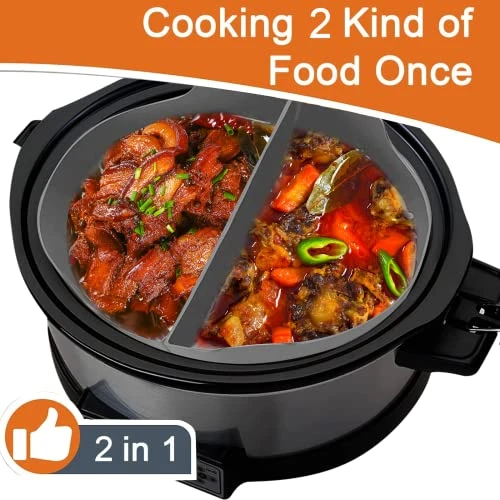 Slow Cooker Liners, Silicone Slow Cooker Liner Slow Cooker Divider Insert BPA Free, Dishwasher Safe Fit 6QT (2 Count, Grey) 5 Slow Cooker Liners, Silicone Slow Cooker Liner Slow Cooker Divider Insert BPA Free, Dishwasher Safe Fit 6QT (2 Count, Grey) - Image 3