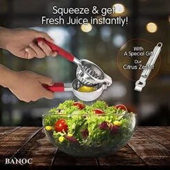 Ed Citrus Press - Stainless Steel Manual Press Heavy Duty Lime , Lemon & Citrus Squeezer – Extra-Large Lime Press For Lemons And Oranges - Gift Of Lemon Zest Grater Included (Red) 12 Ed Citrus Press - Stainless Steel Manual Press Heavy Duty Lime , Lemon & Citrus Squeezer – Extra-Large Lime Press For Lemons And Oranges - Gift Of Lemon Zest Grater Included (Red) -KitchenAid Shop 51Z4hFFJVGS