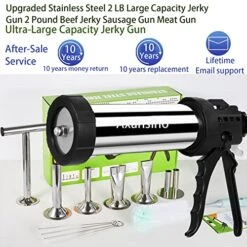 Upgraded Stainless Steel 2 LB Large Capacity Jerky Gun 2 Pound Beef Jerky Sausage Gun Meat Gun Jerky Shooter Jerky Kits Sausage Stuffer Machine With 5 Stainless Steel Nozzles 5 Brushes & Meat Pusher 9 Upgraded Stainless Steel 2 LB Large Capacity Jerky Gun 2 Pound Beef Jerky Sausage Gun Meat Gun Jerky Shooter Jerky Kits Sausage Stuffer Machine With 5 Stainless Steel Nozzles 5 Brushes & Meat Pusher -KitchenAid Shop 51ZAh8jaFdL