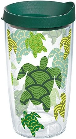 Tervis Turtle Pattern Made In USA Double Walled Insulated Tumbler Cup Keeps Drinks Cold & Hot, 16oz, Classic