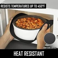 Multi-Purpose Microwave Mat, 12" Silicone Microwave Mats Round, BPA Free Heat Resistant Trivets, Pot Holders, Microwave & Dishwasher Safe (Black, 2Pcs) 16 Multi-Purpose Microwave Mat, 12" Silicone Microwave Mats Round, BPA Free Heat Resistant Trivets, Pot Holders, Microwave & Dishwasher Safe (Black, 2Pcs) -KitchenAid Shop 51ZBffJQGVL