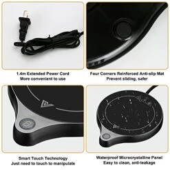 Coffee Mug Warmer, Electric Beverage Warmer With Five Temperature Settings (Up To 212℉/100℃), Coffee Warmer Plate For Cocoa Tea Water Milk With Auto Shut Off, Office/Home Use, Blackk (No Mug) -KitchenAid Shop 51ZGUSHgbFL