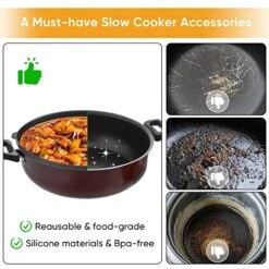 Ilicone Slow Cooker Liners, Reusable Cooking Liner Fit Crock-Pot 7-8 Quarts Slow Cooker, Foldable Leakproof Dishwasher Safe Cooker Liners For Oval 7 8QT CrockPot. -KitchenAid Shop 51ZMTL2hCCL