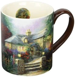 Hollyhock House 14 Oz. Mug By Thomas Kinkade (10995021097), 1 Count (Pack Of 1), Multicolored
