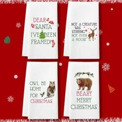 Funny Kitchen Tea Towels Foodie Housewarming Gift- Set Of 4 Dish Waffle Vegetables Towels Gift For Wedding Shower Fun Hostess Kitchen Decor Christmas New Home -KitchenAid Shop 51ZUAq1xOSL. AC